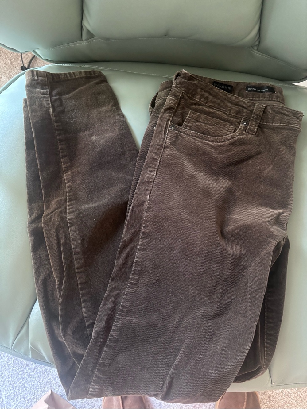 Women’s Kut from the Kloth Green Corduroy Skinny’s